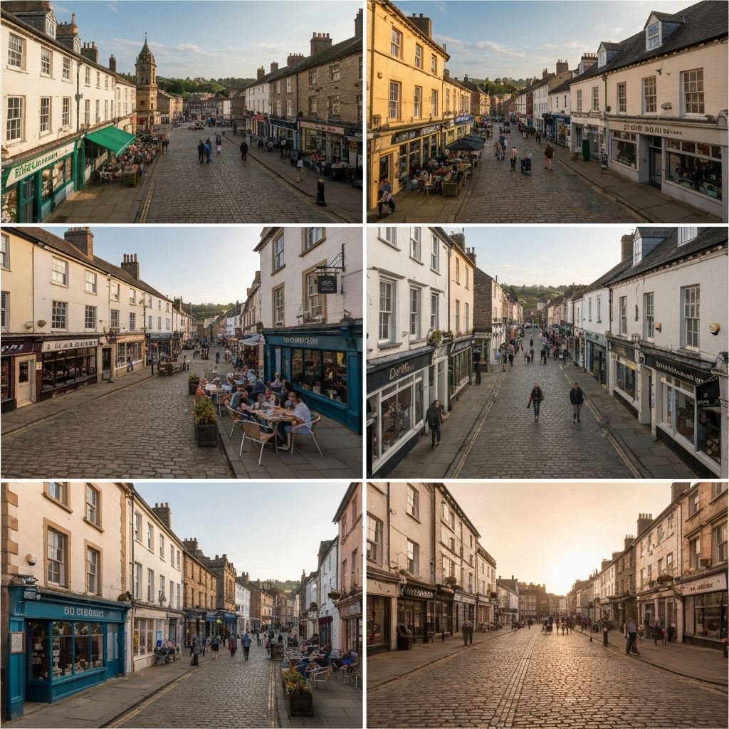 Vibrant Lancashire town centers with restaurants and cafes